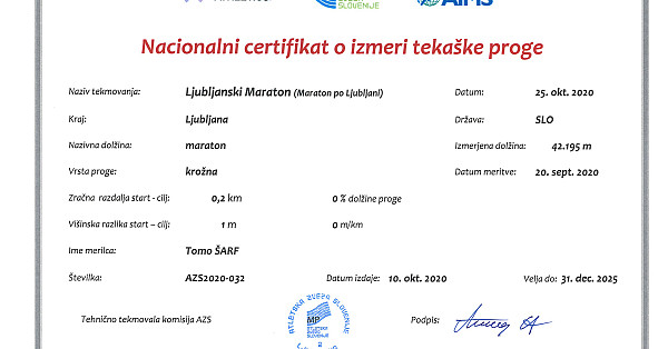 Vse trase so uradno certificirane