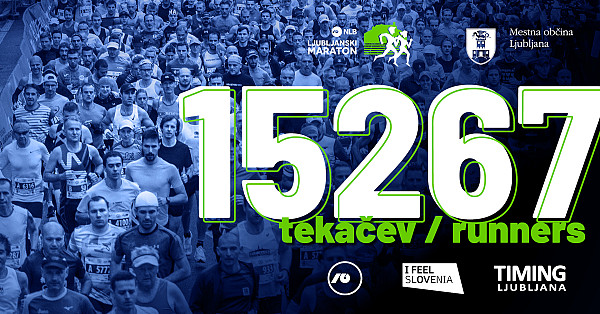 15.267 tekačev na 10, 21 in 42 km! Hvala.