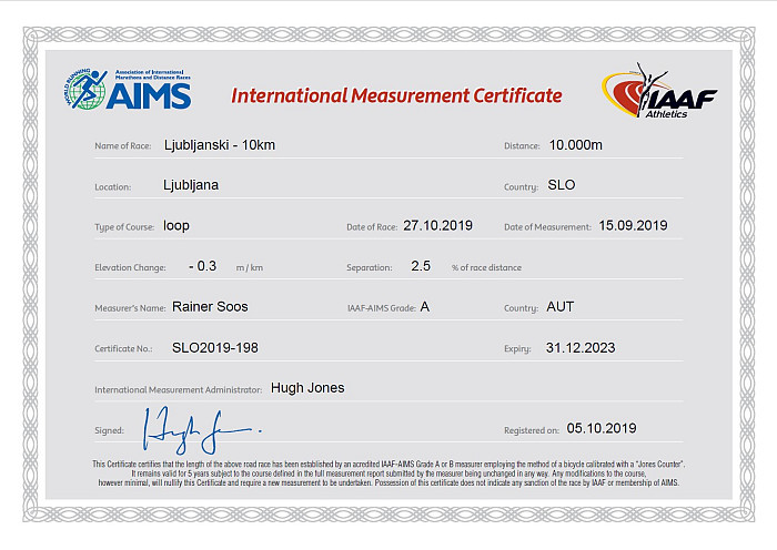 Vse trase so uradno certificirane